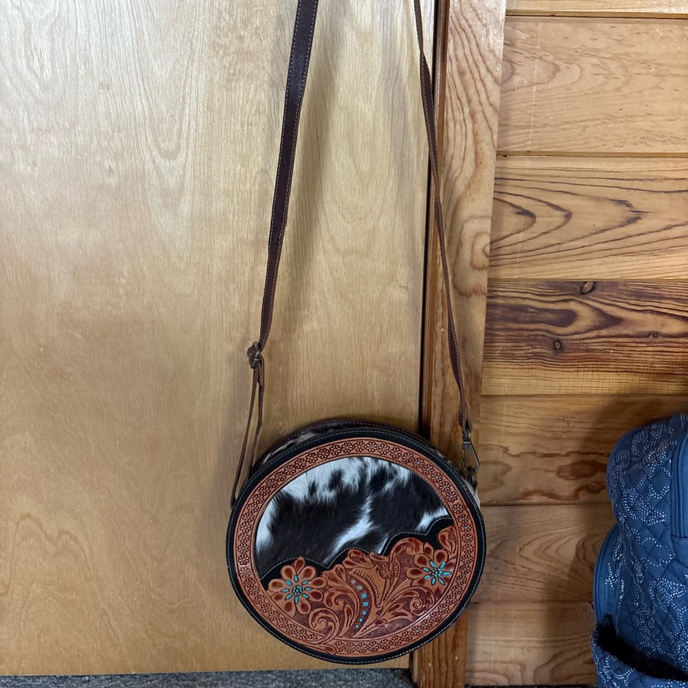 Myra Bag Brown and Black Patterned Crossbody